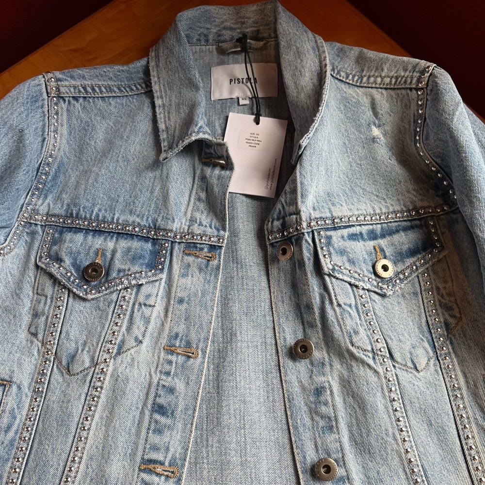 Pistola naya studded jean jacket sz XS NWT - Picture 8 of 8